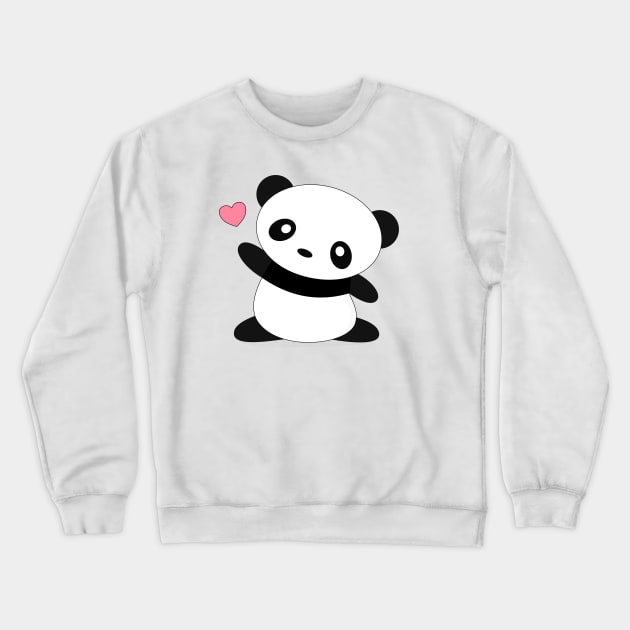 Kawaii Cute Panda Bear T-Shirt Crewneck Sweatshirt by happinessinatee